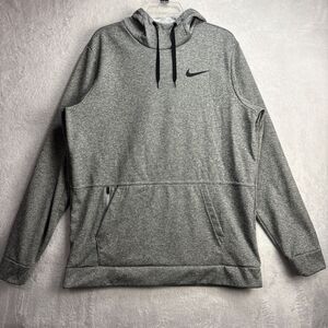 Nike Mens Themafit Mock Neck Training Hoodie Size Large Grey